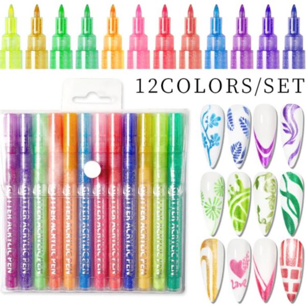 Glitter & Glow in the Dark Nail Art Pens