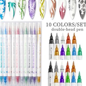 A Set of 10 Shimmer Nail Art Pens